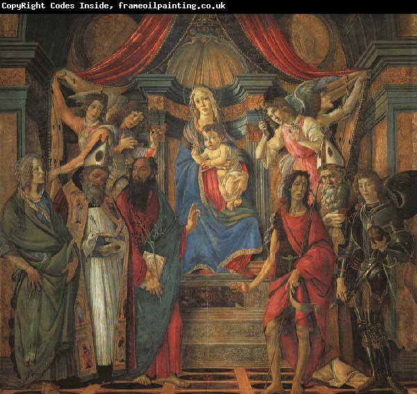 BOTTICELLI, Sandro San Barnaba Altarpiece (Madonna Enthroned with Saints) gfj
